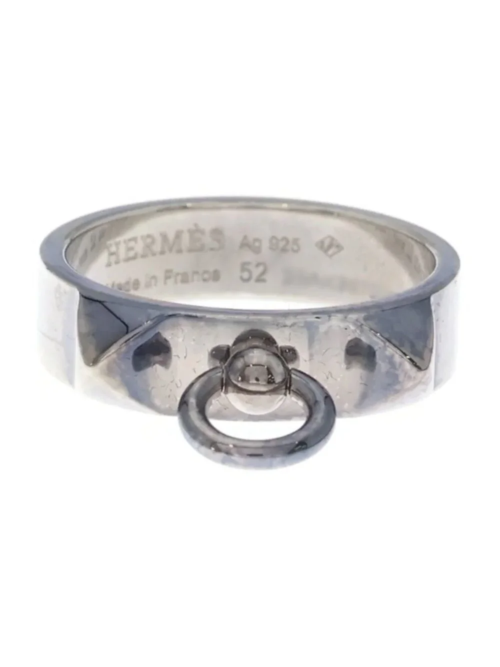 Hermes Collier de Ring Gunmetal Silver